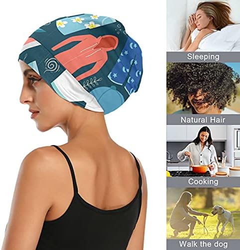 Kafatası Kap Uyku Kap Çalışma Şapka Bonnet Beanies Kadınlar için spor Giysileri Sevimli Uyku Kap Çalışma Şapka Saç