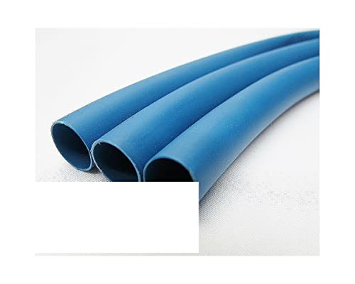 Isı borusu Shrink-3: 1 oranı çift duvar yapıştırıcı tutkal Lot 11/32 inç (8.7 mm) mavi 10 ayaklar yapıştırıcı kaplı