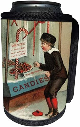 3dRose Aranıyor - Noel Şeker Kamışı Yalamak için Bir Çocuk - Şişe Sargısını Soğutabilir (cc_352087_1)