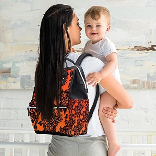 Şık Gül Desen bebek bezi çantası Sırt Çantası Bebek Bezi Değiştirme Çantaları Çok Fonksiyonlu Büyük Kapasiteli Seyahat