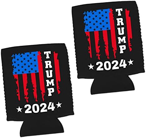 Harikabüyük Donald Trump 2024-Amerika'yı Geri Al-Can Coolie Siyasi İçecek Soğutucuları Coolies-Siyah (2)