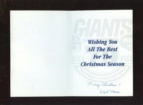 Wellington Mara Tarafından İmzalanan 1994 New York Giants NFL Futbol Noel Kartı - Futbol Slabbed İmzalı Çaylak Kartları