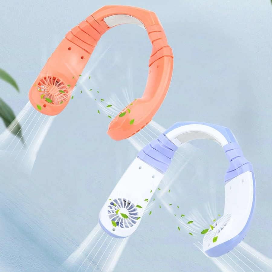 TJLSS Taşınabilir Asılı Boyun Fanı Mini hava Soğutucu USB Şarj Boyun Fanı Spor Stil Anında Soğutma Fanı Açık (Renk:
