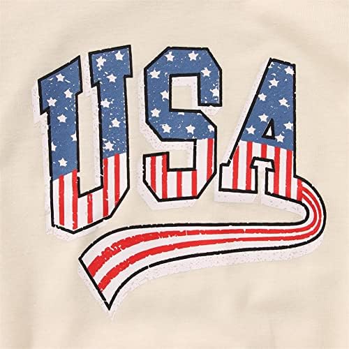GLİGLİTTR Yürüyor Bebek Erkek Bebek Kız 4th Temmuz Kıyafet Büyük Boy Romper / ABD şort takımı Amerikan Bayrağı Eşleştirme