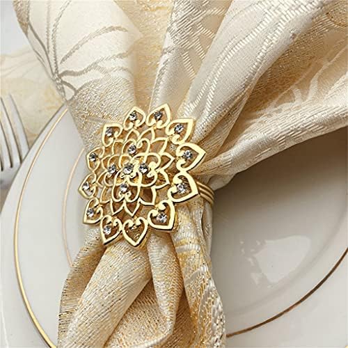 KLHHG 10 adet Ziyafet Metal Çiçek Ağız Bez Halka Peçete Toka Yemek Yüzüğü Düğün Süslemeleri (Renk: A, Boyut