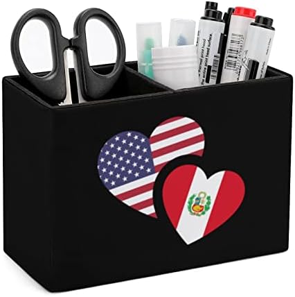 Peru ABD Bayrağı PU deri kalemlik Çok Fonksiyonlu masaüstü kalem Bardak Konteyner masa düzenleyici Ofis Ev için