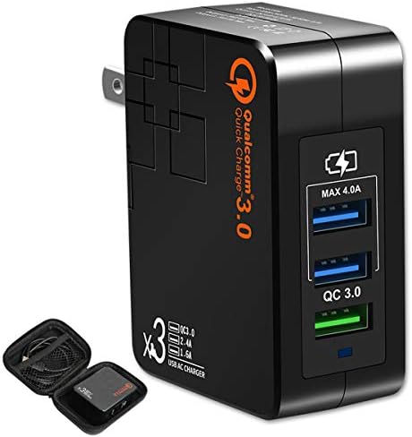 USB Duvar Şarj Cihazı 38W Hızlı Şarj 3.0, Çift Bağlantı Noktalı USB Güç Adaptörü(5V/2.4 A) Katlanabilir Fişler, 110-240V