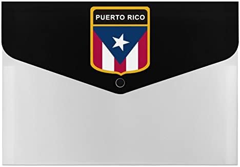 Porto Riko Bayrağı Plastik Dosya Klasörleri 6 Bölmeli Renkli Baskılı Akordeon belge organizatörü Büyük Kapasiteli