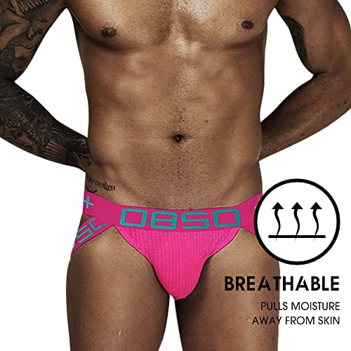 HOOFESAN erkek Jockstrap erkek Tanga Külot İç Çamaşırı Seksi Pamuk Bikini Atletik Destekçileri Erkekler için 3-Pack