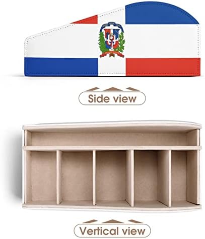 Dominika bayrağı Uzaktan Kumanda Tutucu 6 Bölmeli PU Deri Uzaktan Organizatör saklama kutusu Ev Ofis için
