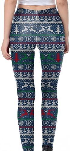 Tayt Bayanlar Grafik Parça Yoga Tatil Noel Yüksek Bacak Termal Düz Bacak Pantolon Tayt Tayt Genç Kız