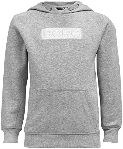 Bjorn Borg Borg Spor Logolu Erkek Kapüşonlu Sweatshirt, Açık Gri Melanj