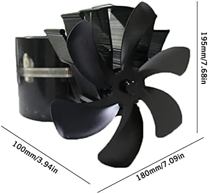 Uongfi 5-siyah şömine ısı Powered soba Fan günlük ahşap brülör çevre dostu sessiz Fan ev verimli ısı dağılımı ısı