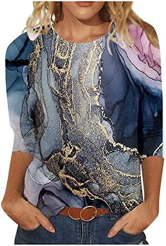 LYTRYCAMEV Bayan Yaz Üstleri Şık Casual Gömlek Vintage Grafik Tees Gevşek Fit Crewneck Tişörtü Tatil Tunik Bluz