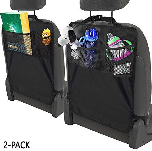 2 Paket Araba Koltuğu Arka Koruyucu Çocuk Tekme Paspaslar arka koltuk düzenleyici Siyah Yıkanabilir