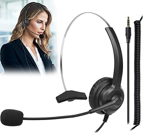 Kablolu Bilgisayar Kulaklığı, Mikrofonlu Hafif Ofis Kulak İçi Kulaklıklar, Stereo Sesli 3,5 mm Jaklı Çağrı Merkezi