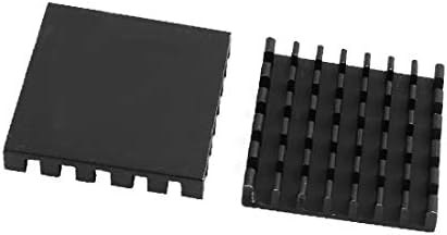 X-DREE 10 adet 25mm x 25mm x 5mm siyah alüminyum soğutucu ısı yaygın soğutma Fin(10 adet 25mm x 25mm x 5mm Negro Aluminio