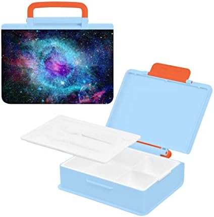 ALAZA Galaxy Yıldızlı Gökyüzü Bulutsusu Bento yemek kabı BPA İçermeyen Sızdırmaz Öğle Yemeği Kapları w / Çatal ve