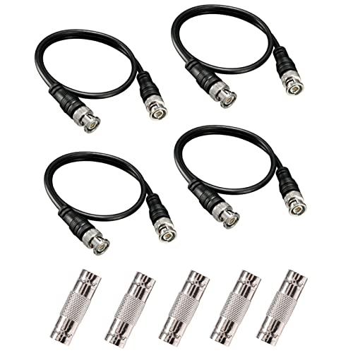 FİNXRoll 4X BNC M/M Bağlantı Kablosu (1.6 ft/20) ile 5X BNC Dişi Dişi Konnektörler - BNC Erkek BNC Erkek Video Koaksiyel