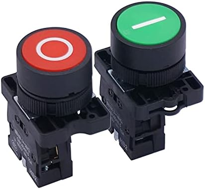 OUTVI 22mm AC 660V 10A Anlık I/O Kırmızı Yeşil İşareti NO NC basmalı düğme anahtarı