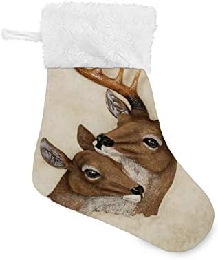 ALAZA Noel Çorap Geyik Klasik Kişiselleştirilmiş Küçük Çorap Süslemeleri Aile Tatil Sezonu için Parti Dekor Seti 4,
