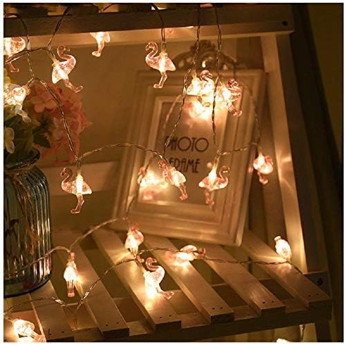 Merdeco Flamingo dize ışıkları, fiş dize ışıkları 16ft 50 LED dekoratif ışıklar için parti / Doğum günü / Düğün /