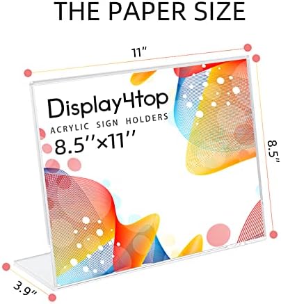 Display4top T Şekli Çift Taraflı Masa Üstü Teşhir Standı ve Eğimli Arka Akrilik tabela Tutacağı