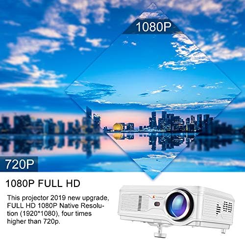 Lexsong HD Video Projektör Yerli 1920×1080P ve 300 Ekran LED LCD Taşınabilir Sinema Projektörleri Ev Dış Mekan Şirketi