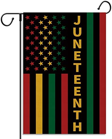 Juneteenth Bahçe Bayrağı Afrika Amerikan Bağımsızlık Günü Yıldız ve Çizgili Özgürlük Dikey Çift Boyutlu Yard Açık