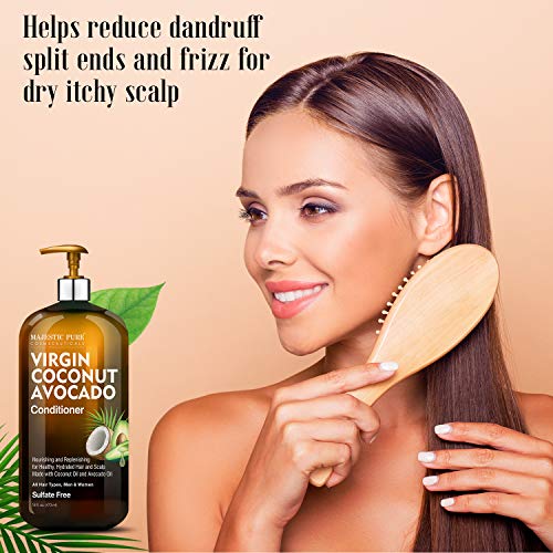 MAJESTİC SAF Avokado Hindistan Cevizi Saç Kremi-Vitaminle Zenginleştirilmiş Nazik Saç Kremi Formülü Kuru ve Yıpranmış