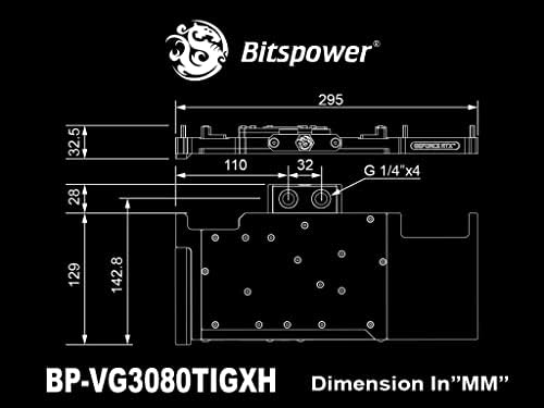 Bitspower Klasik VGA Su Bloğu için Galaxy RTX 3080 Ti HOF, Dijital RGB, Nikel / Pleksi