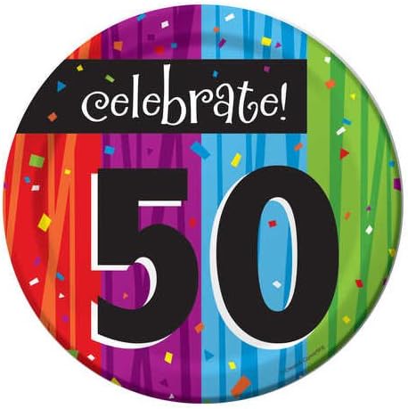 8-Yuvarlak Kağıt Tatlı Tabaklarını Sayın, 50'yi Kutlayın, Dönüm Noktası Kutlamaları