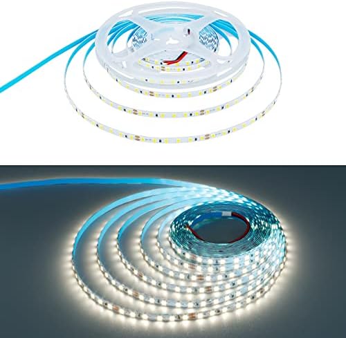 YUNBO LED şerit ışıklar doğal beyaz 4000 K, dar 5mm genişlik LED bant ışıkları, 2835 SMD 24 V yüksek yoğunluklu 32.8
