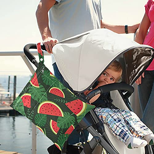 visesunny tropikal palmiye karpuz fermuarlı cepli 2 adet ıslak çanta Yıkanabilir kullanımlık Seyahat için geniş Bebek