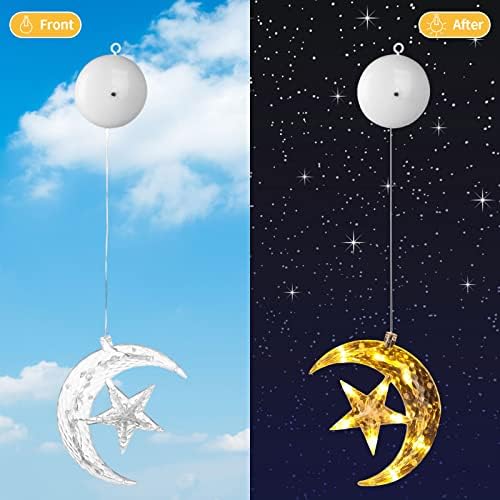 3 Adet ramazan Eid mubarak LED ışıkları dekorasyon müslüman kale ay yıldız asılı lamba hediye çocuklar için müslümanlar