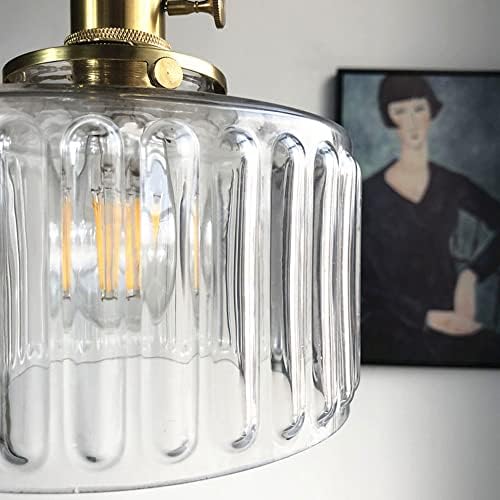 USMJQVZ 1-Light Vintage cam kolye ışıkları ayarlanabilir asılı ışık, sarkıt aydınlatma armatürü mutfak Ada yemek odası