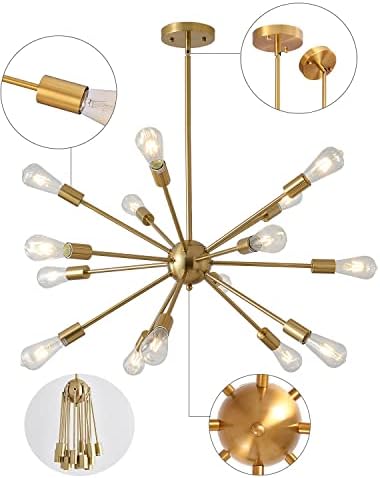 Modern LED tavan ışıkları oturma odası yatak odası için Tavan lambası Ev aydınlatma ARMATÜRLERİSUSVQLXG Altın Sputnik