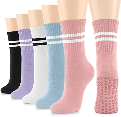 5 Pairs Kavrama Çorap Yoga Çorap Sapları ile Kadınlar için Kaymaz, Pilates, Egzersiz, Saf Barre, Bale, Dans, Hastane