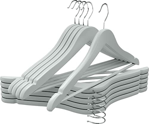 Ütopya Home Premium Ahşap Askılar 10'lu Paket-Dayanıklı ve İnce Manto Askısı-360 Derece Dönebilen Kancalı Takım Elbise