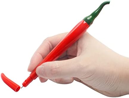 25 Adet kırmızı biber Roller kalem kırmızı biber yenilik kalemler okul, ofis ve parti için