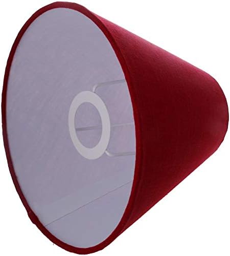 Abajur, Kumaş Zemin Lambası Gölge E27 Taban UNO Tarzı Adaptörü ile E14 Taban Kumaş El Yapımı (Kırmızı)