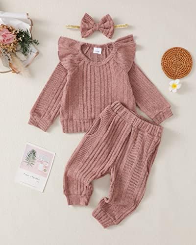 Yenidoğan Bebek Bebek Kız Giysileri Kıyafetler Sonbahar Kış Uzun Kollu Tişörtü Pantolon Sevimli Bebek Kız Kıyafetler