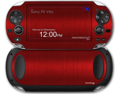 Sony PS Vita Cilt Fırçalanmış Metal Kırmızı, WraptorSkinz