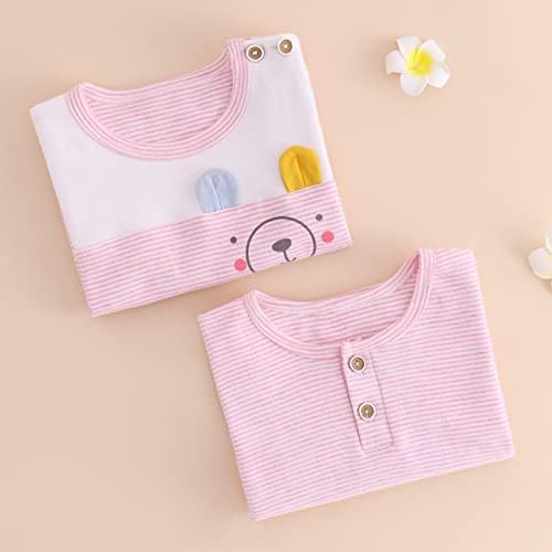 Çocuklar Bebek Kız Erkek T-Shirt Uzun Kollu Çizgili Gömlek Tops Toddler Moda Temel Tee Bluzlar Kıyafetler