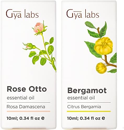 Rose Otto Esansiyel Yağı ve Bergamot Yağı-Gya Labs Stresi Azaltmak ve Ruh Halini Yükseltmek için Huzurlu Günler -