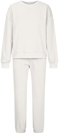 Beyaz Pantolon Kazak Kıyafet Seti Kadınlar için Sonbahar Kış Yumuşak Rahat 2023 Giyim Brunch 2 Parça Kıyafet Seti