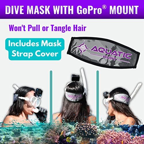 AQUATİC HUNT-Montajlı Düşük Hacimli Dalış Maskesi Tüm GoPro ® Hero Kameralara Ve Neopren Maske Askısı Kapağına Uyar