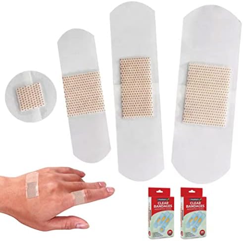 40 Adet Şeffaf yapışkan bandajlar Şeffaf Su Geçirmez Yara Pansuman Şeritleri Nefes Alabilir