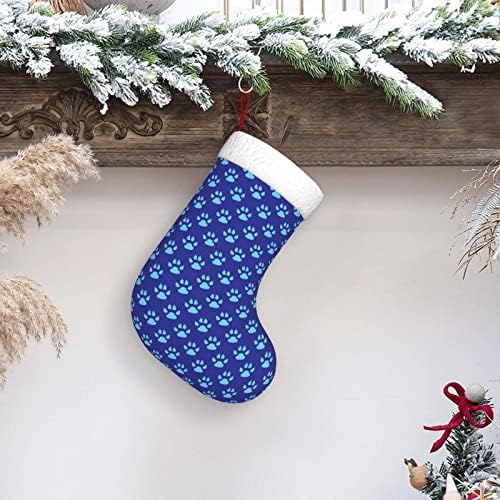 Cutedwarf Köpek Pençe Baskı Noel Çorap Noel Tatil Süsler Şömine Asılı Çorap 18 İnç Çorap