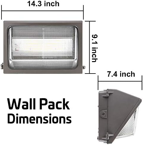 Konlite 120 W LED duvar paketi ışık 17400LM 145LM/W 5000 K Günışığı toz şafak 0-10 V dim-ETL-600W eşit